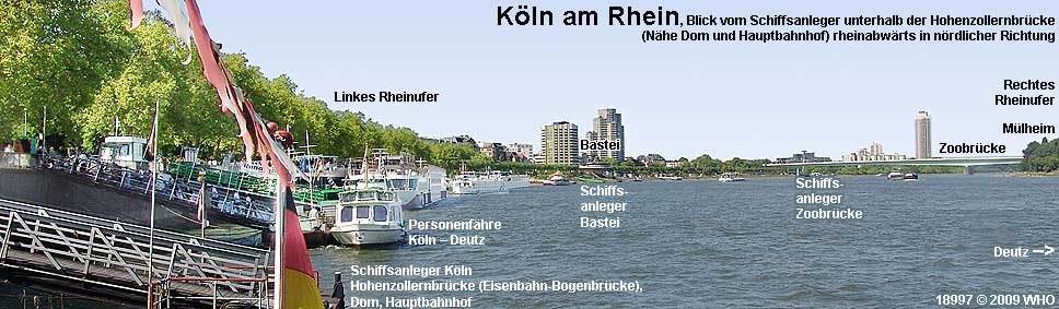 Schiffsanleger K�ln Hohenzollernbr�cke Dom Hauptbahnhof Schiffsanlegestelle Bastei Anlegestelle Zoobr�cke