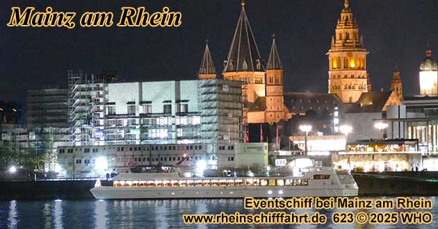 Weihnachtsfeier auf einem Eventschiff bei Mainz am Rhein