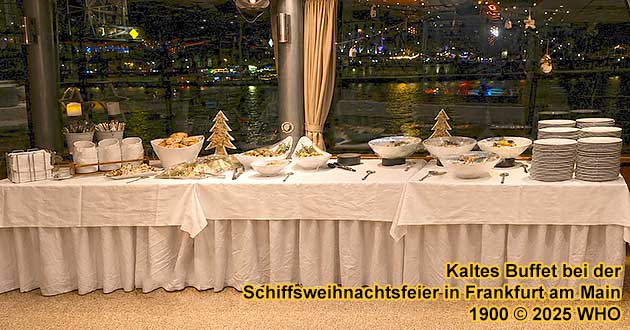 Kaltes Buffet bei der Schiffsweihnachtsfeier in Frankfurt am Main