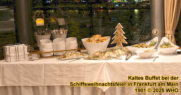 Kaltes Buffet bei der Schiffsweihnachtsfeier in Frankfurt am Main