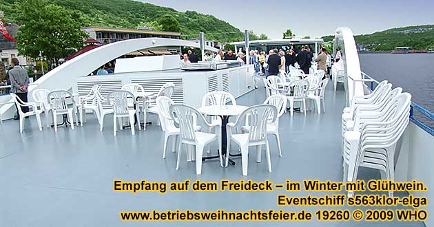 Empfang auf dem Freideck � im Winter mit Gl�hwein auf dem Eventschiff s563klor-elga